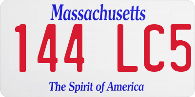 MA license plate 144LC5