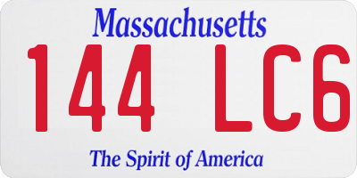 MA license plate 144LC6