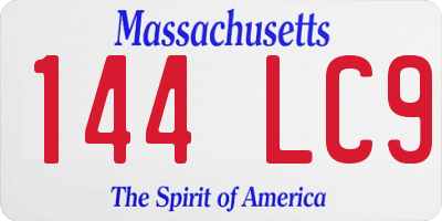 MA license plate 144LC9
