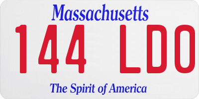 MA license plate 144LD0
