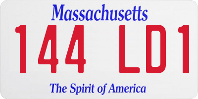MA license plate 144LD1