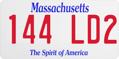 MA license plate 144LD2