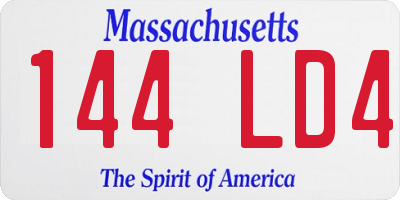 MA license plate 144LD4