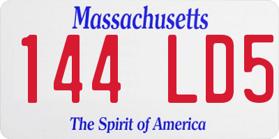 MA license plate 144LD5