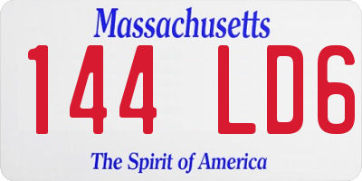MA license plate 144LD6