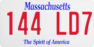 MA license plate 144LD7