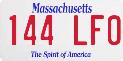 MA license plate 144LF0