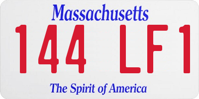 MA license plate 144LF1