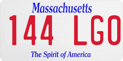 MA license plate 144LG0