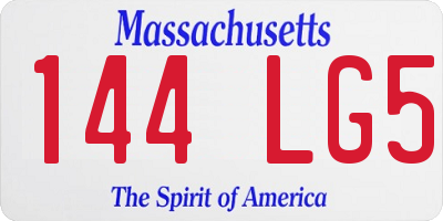 MA license plate 144LG5