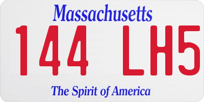 MA license plate 144LH5