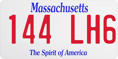 MA license plate 144LH6