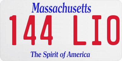 MA license plate 144LI0