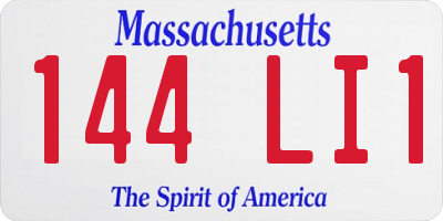 MA license plate 144LI1