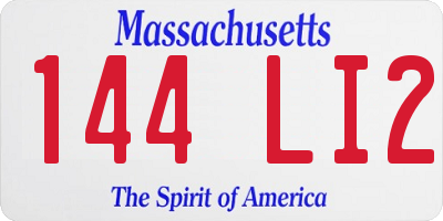 MA license plate 144LI2