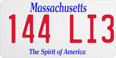 MA license plate 144LI3