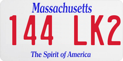 MA license plate 144LK2