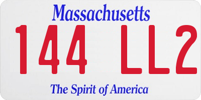 MA license plate 144LL2