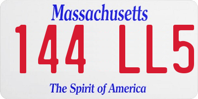 MA license plate 144LL5