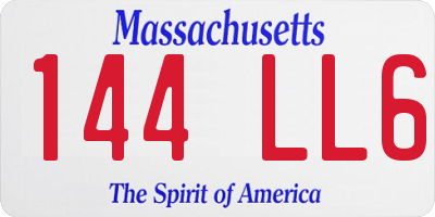 MA license plate 144LL6