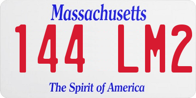 MA license plate 144LM2