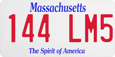 MA license plate 144LM5