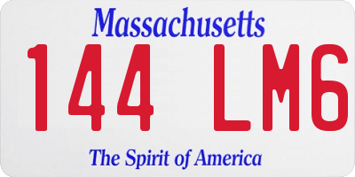MA license plate 144LM6