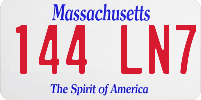 MA license plate 144LN7