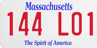 MA license plate 144LO1