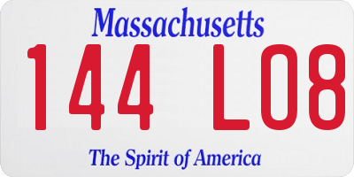 MA license plate 144LO8