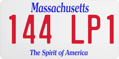 MA license plate 144LP1