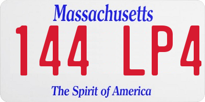 MA license plate 144LP4