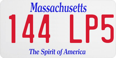 MA license plate 144LP5