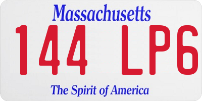 MA license plate 144LP6