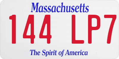 MA license plate 144LP7