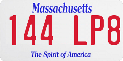 MA license plate 144LP8