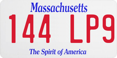 MA license plate 144LP9