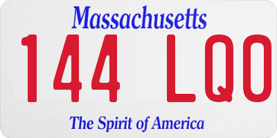 MA license plate 144LQ0