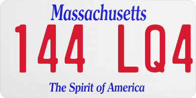 MA license plate 144LQ4