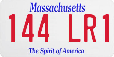 MA license plate 144LR1