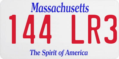 MA license plate 144LR3