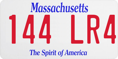 MA license plate 144LR4