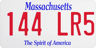 MA license plate 144LR5
