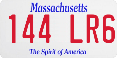 MA license plate 144LR6