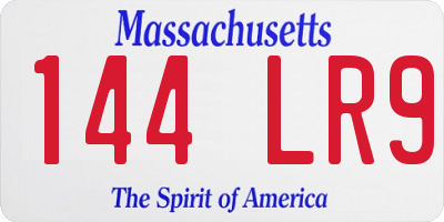 MA license plate 144LR9