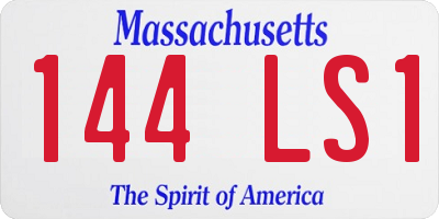 MA license plate 144LS1