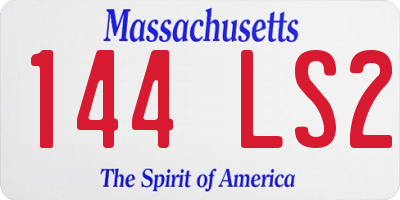 MA license plate 144LS2