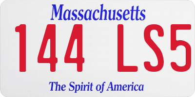 MA license plate 144LS5
