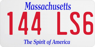 MA license plate 144LS6