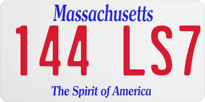 MA license plate 144LS7